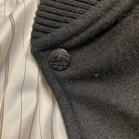 **RARE**Crooks & Castles Black Embroidered Stadium Jacket NWT Mens Large - Picture 4 of 7